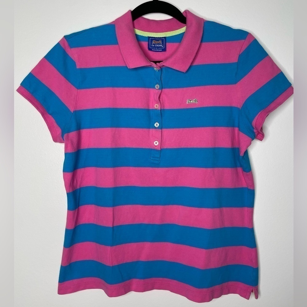 Le Tigre stripes colorful preppy polo